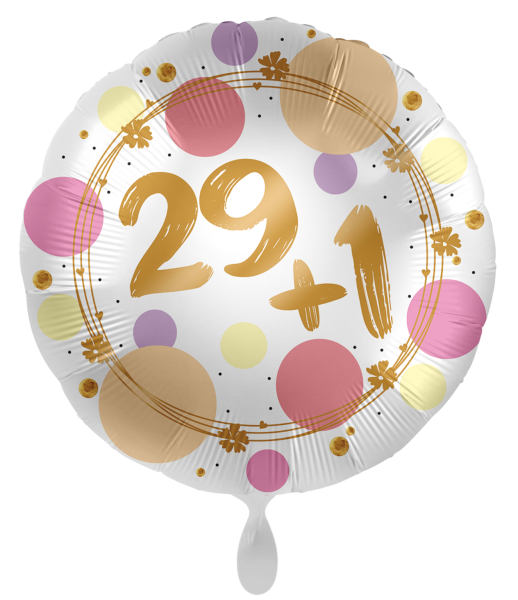 Folienballon - Das Alter ist nur eine Zahl 29+1 - ø 43cm